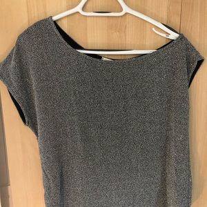 Off the shoulder silver top